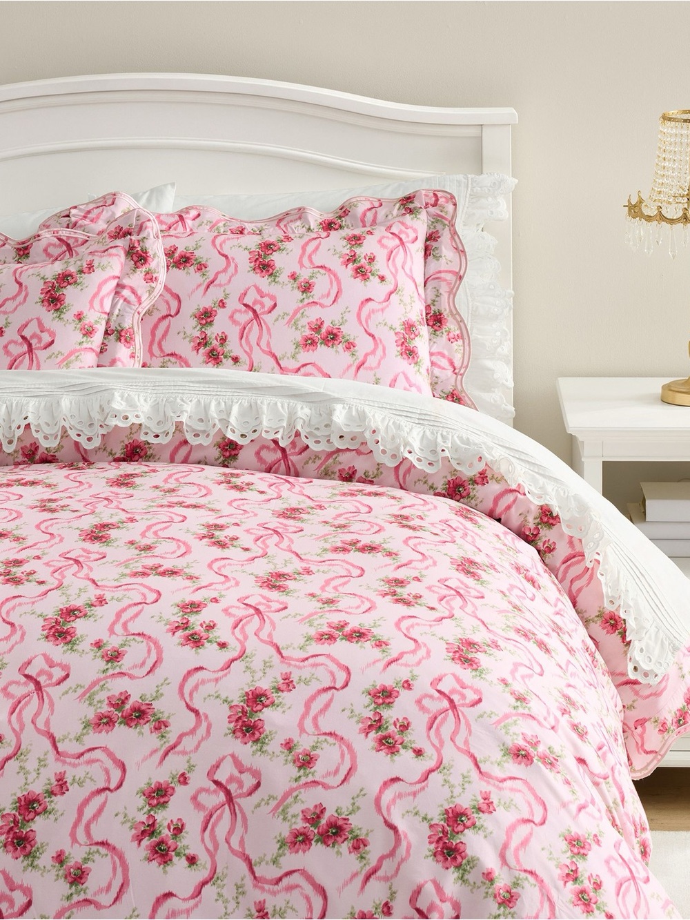 NWT LoveShackFancy Full/Queen Duvet Fete De Leau and Sham SET